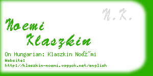 noemi klaszkin business card